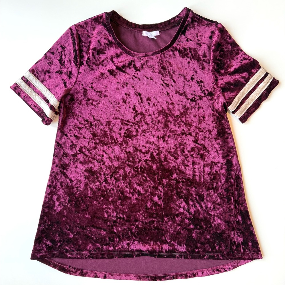 Maroon Crushed Velvet Tee